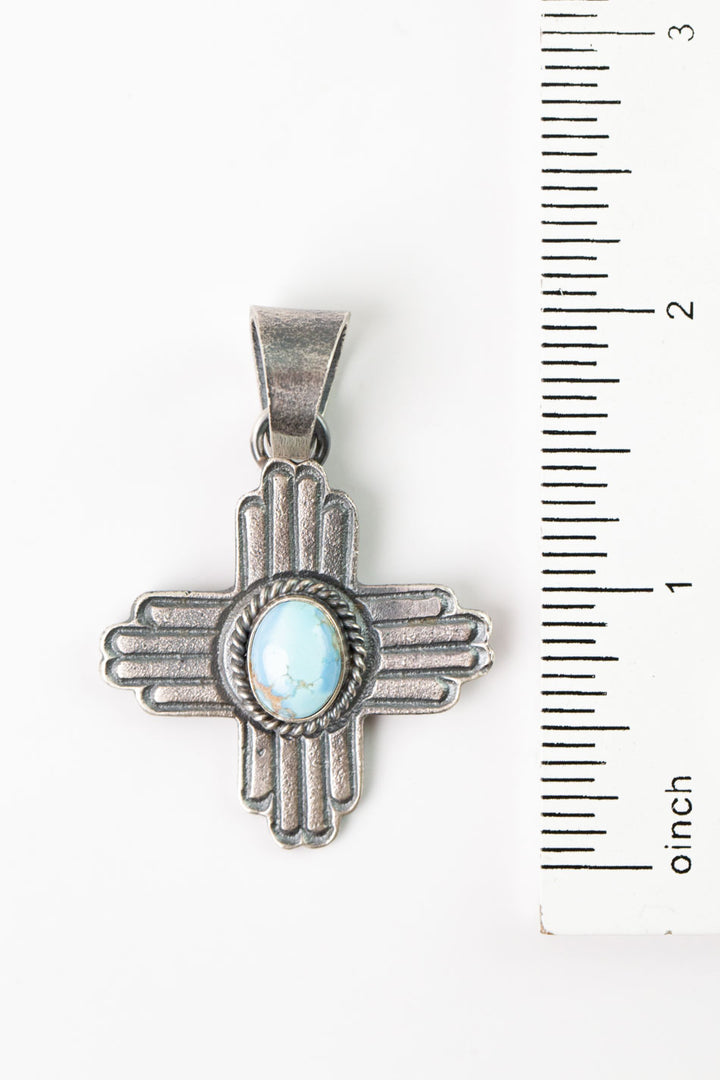 Native American Golden Hills Turquoise Pendant