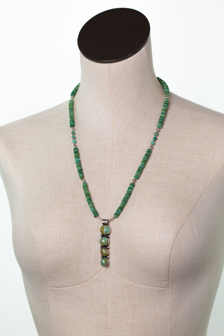 Native American 24.5-26.5" Natural Turquoise Statement Necklace