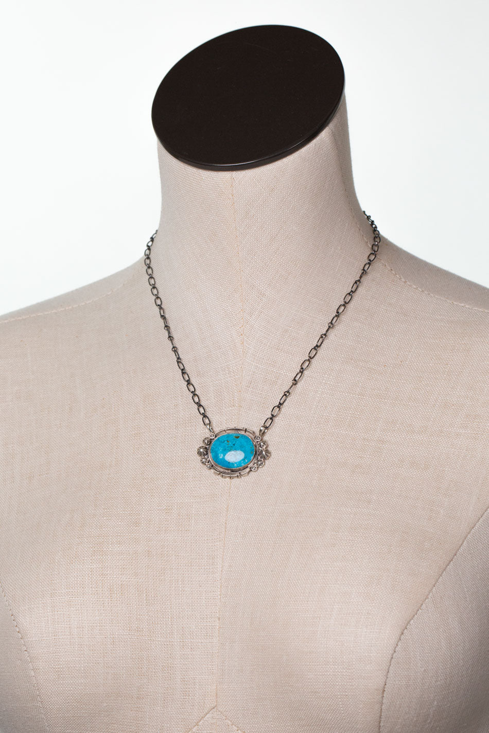 Stamp R. B. -18" Water Wep Kingman Turquoise with Water Wep Kingman Turquoise Statement Necklace