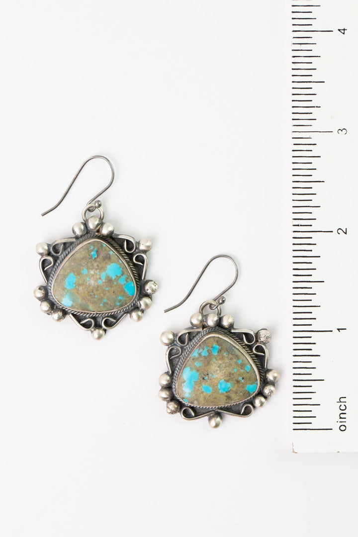 Native American Royston Turquoise Dangle Earrings