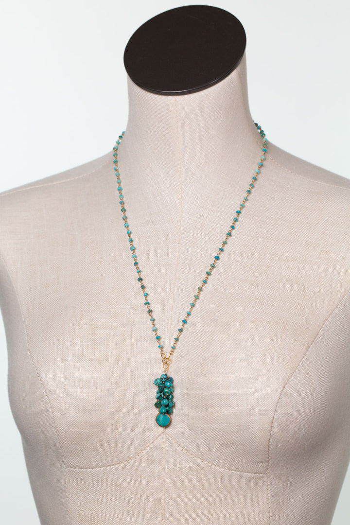 One Of A Kind 23-25" Kingman Turquoise Collage Necklace