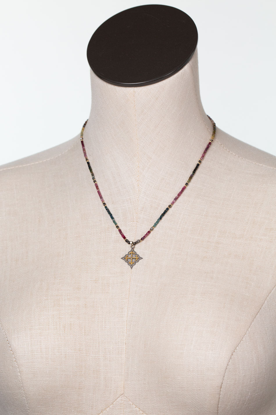 One Of A Kind 16.75-18.75" Tourmaline, Diamond Simple Necklace