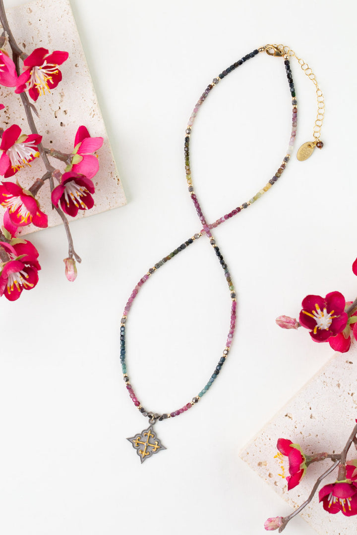 One Of A Kind 16.75-18.75" Tourmaline, Diamond Simple Necklace