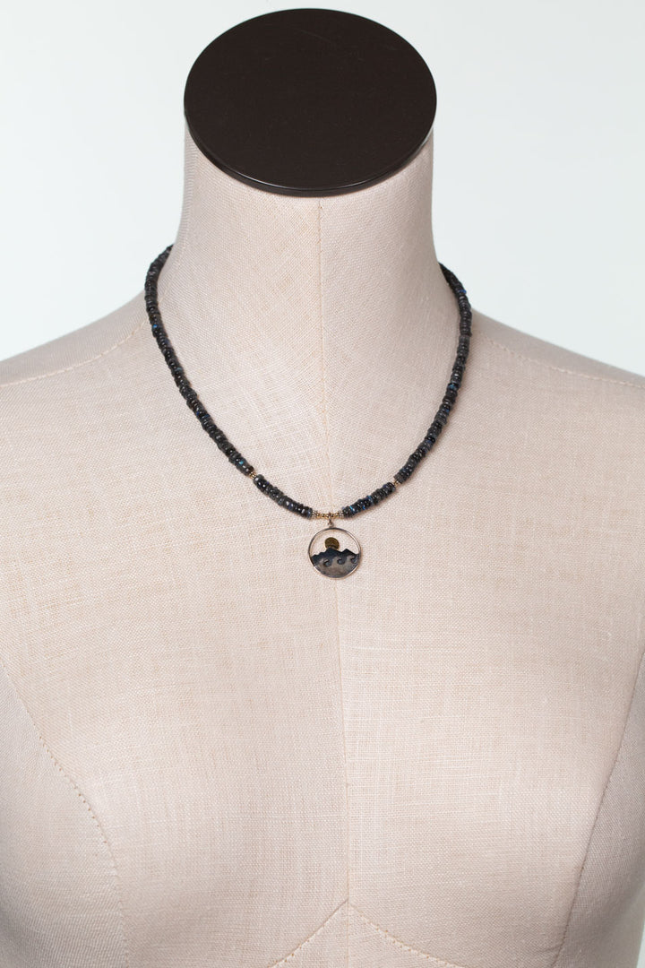 One Of A Kind 17-19" Labradorite Waves Simple Necklace