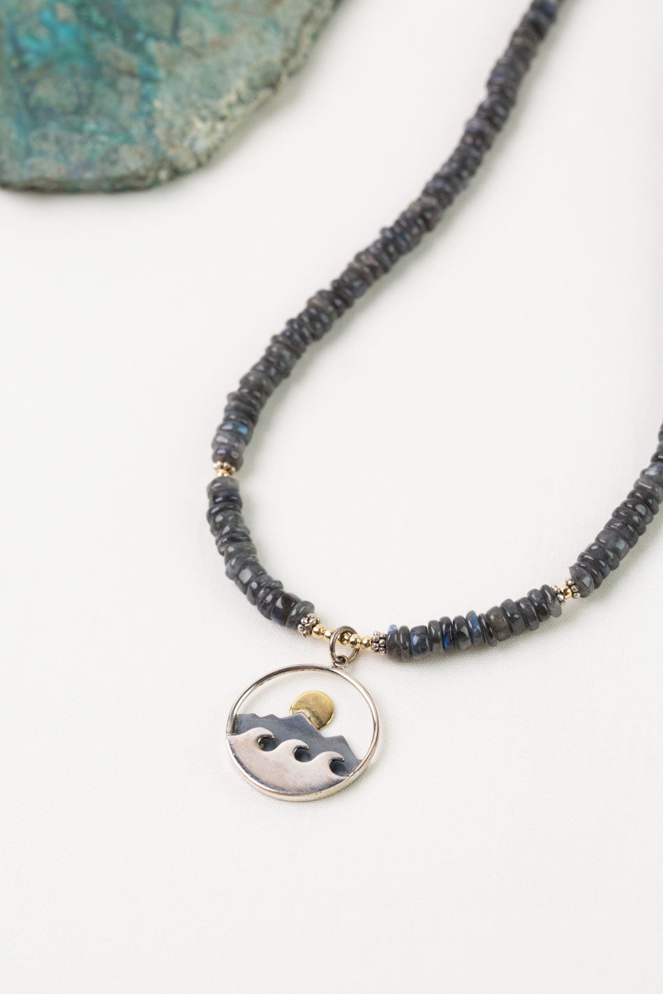 One Of A Kind 17-19" Labradorite Waves Simple Necklace