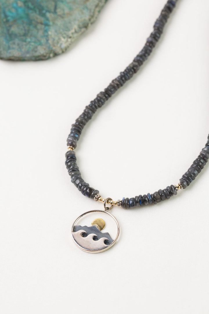 One Of A Kind 17-19" Labradorite Waves Simple Necklace