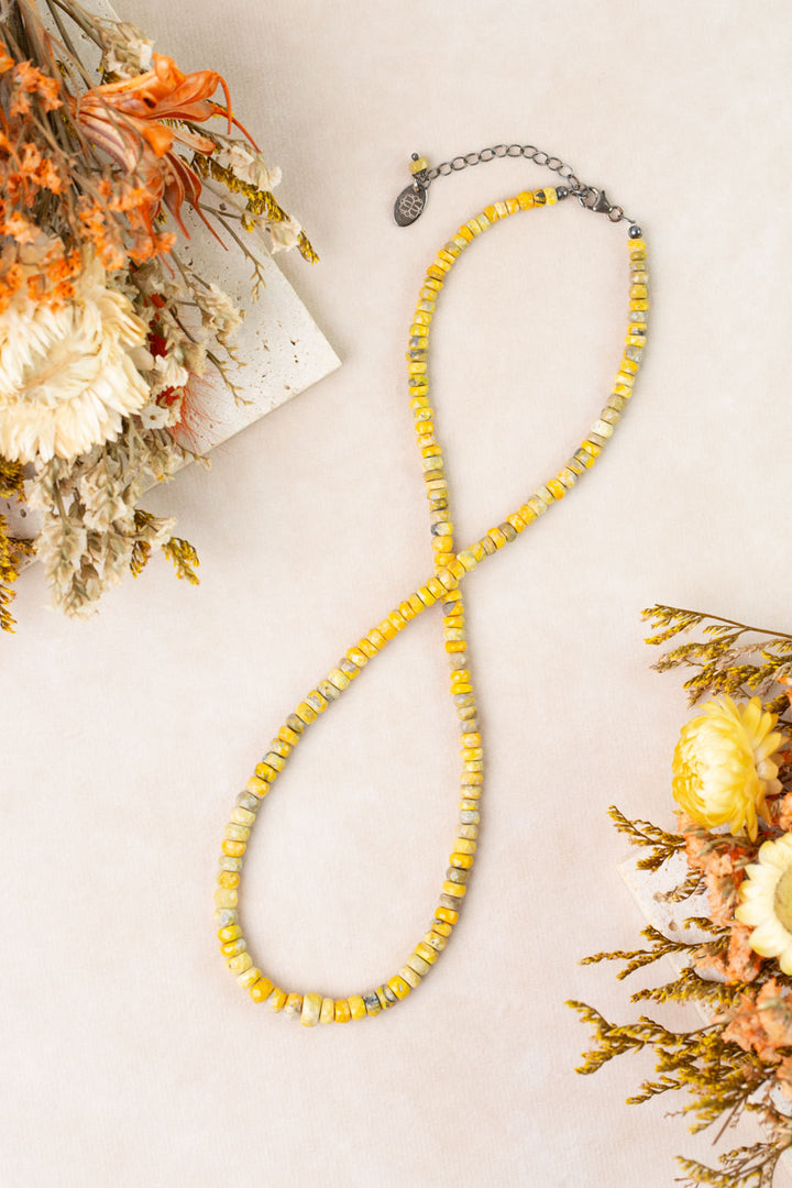 One Of A Kind 17-19" Bumblebee Jasper Simple Necklace