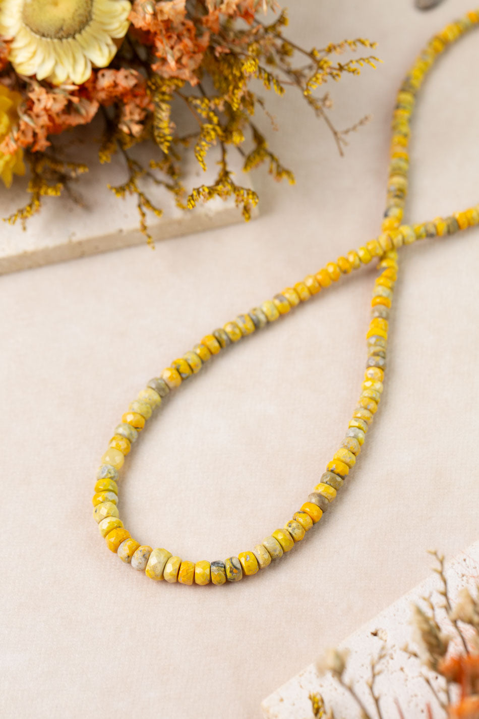 One Of A Kind 17-19" Bumblebee Jasper Simple Necklace