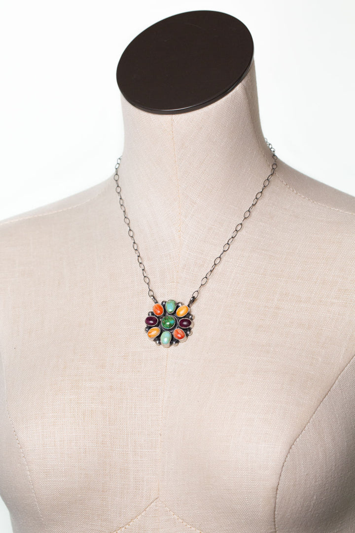 Bobby Johnson 18.5" Spiny Oyster, Turquoise Statement Necklace