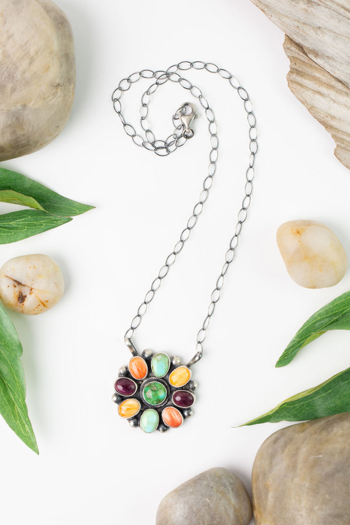 Bobby Johnson 18.5" Spiny Oyster, Turquoise Statement Necklace