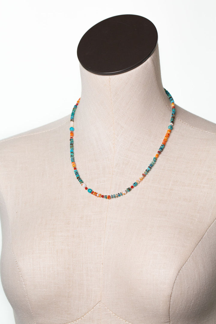 One Of A Kind 18-20" Turquoise, Spiny Oyster, Coral Simple Necklace