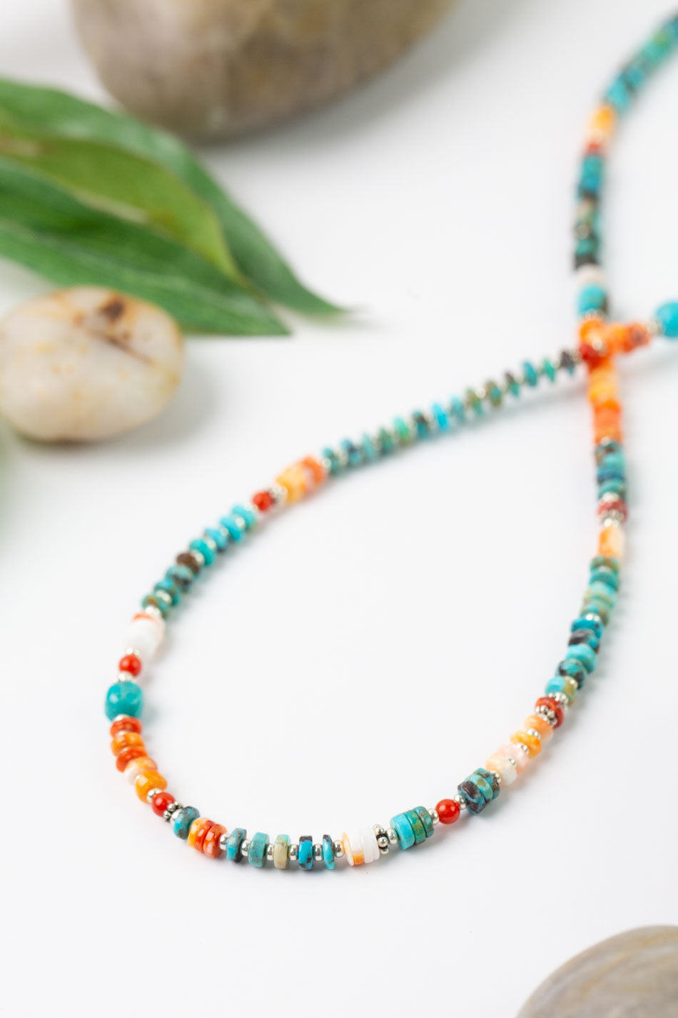 One Of A Kind 18-20" Turquoise, Spiny Oyster, Coral Simple Necklace
