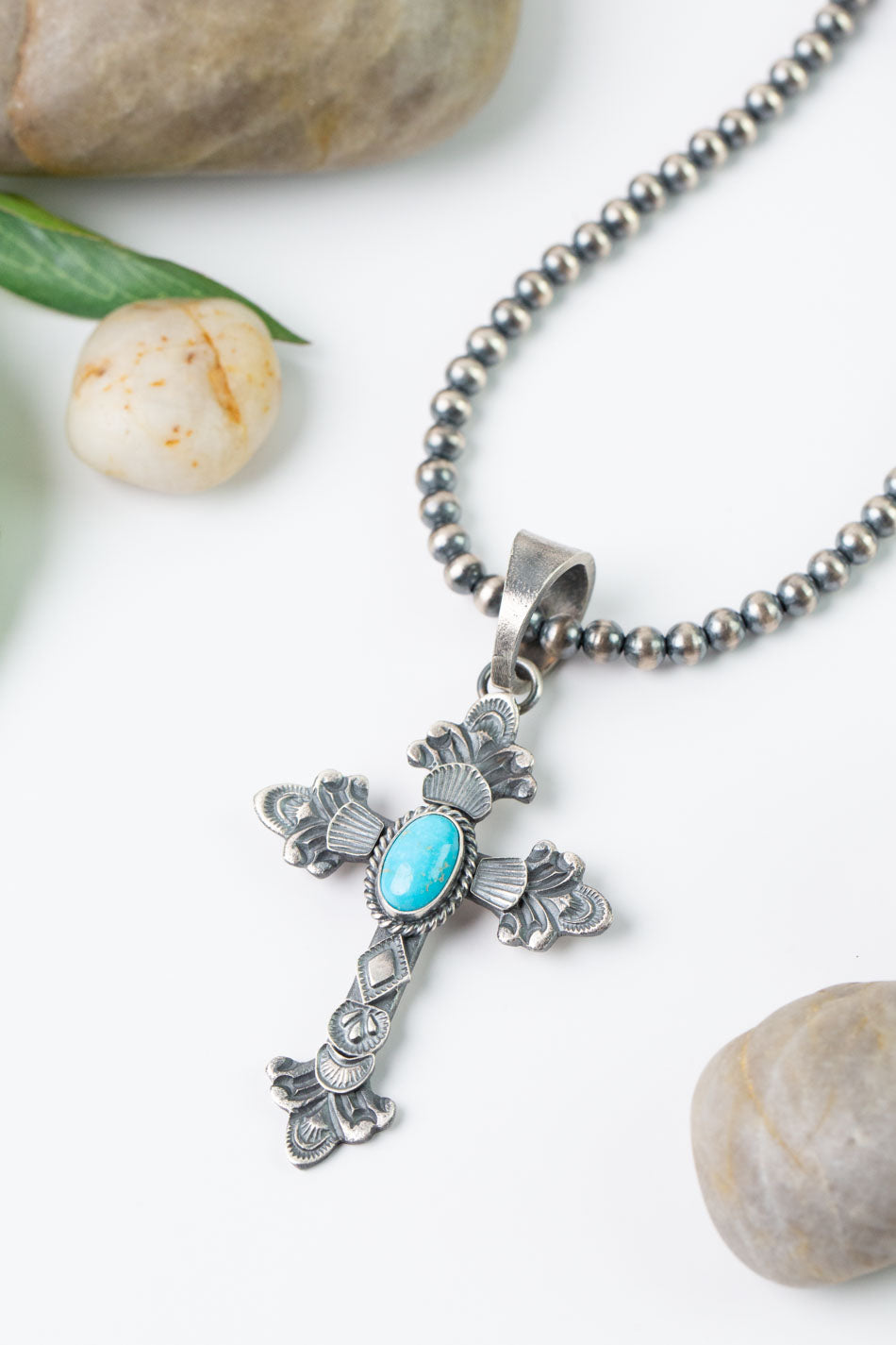 Kevin Billah  16" Kingman Turquoise and Desert Pearls Statement Necklace