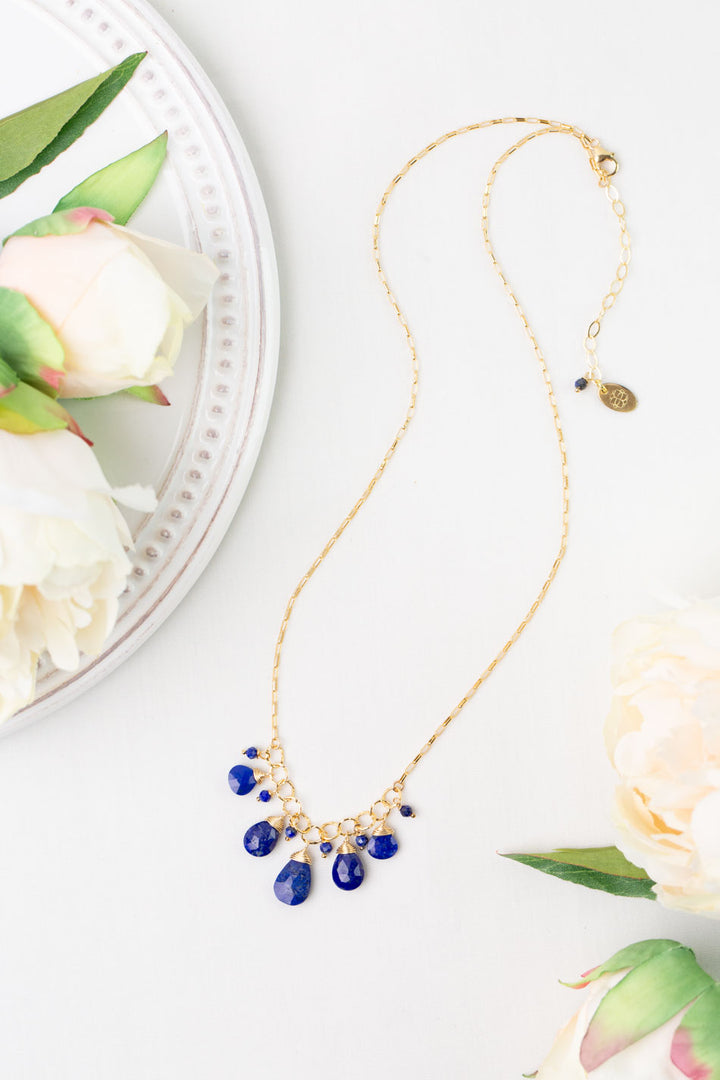 One Of A Kind 18-20" Lapis Collage Necklace