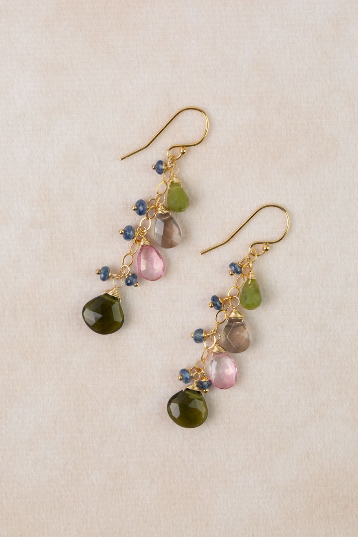 One Of A Kind Tourmaline Cluster Earrings