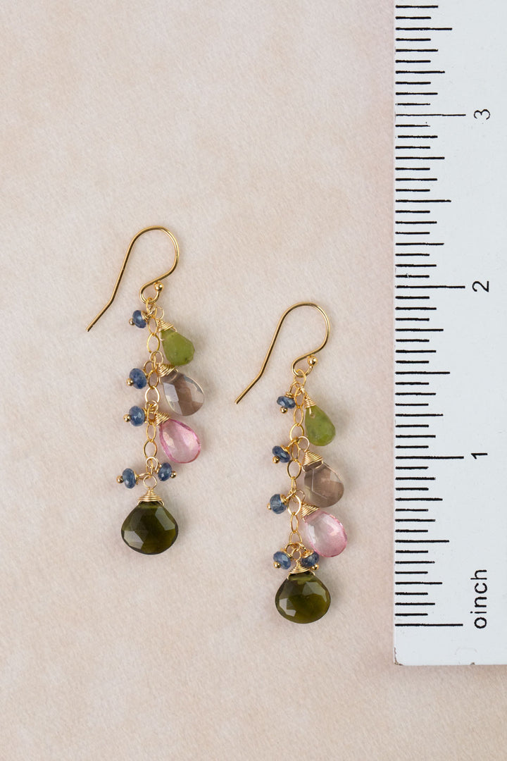 One Of A Kind Tourmaline Cluster Earrings
