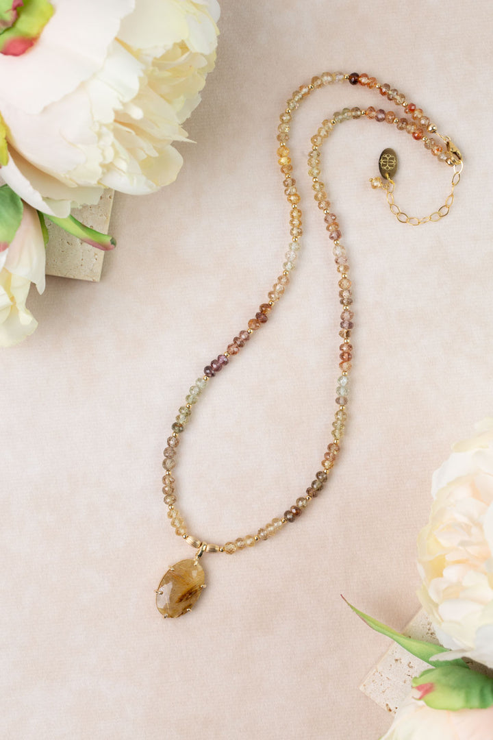 One Of A Kind 16.75-18.75" Natural Zircon Simple Necklace