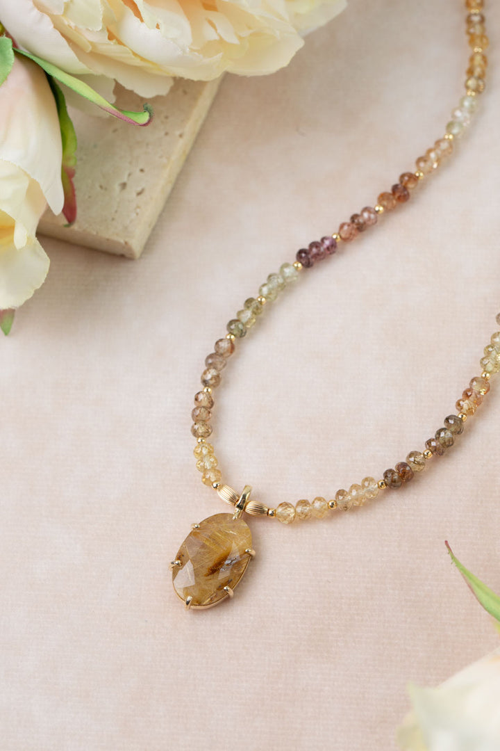 One Of A Kind 16.75-18.75" Natural Zircon Simple Necklace