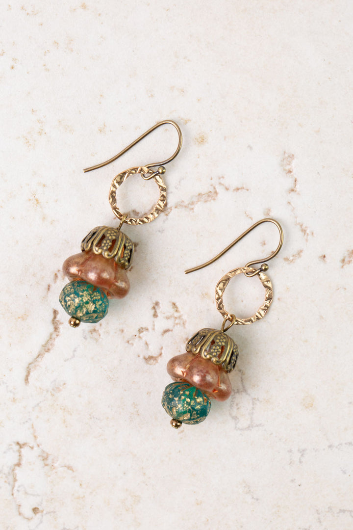 Farmers Market Czech Glass Stacked Dangle Earrings