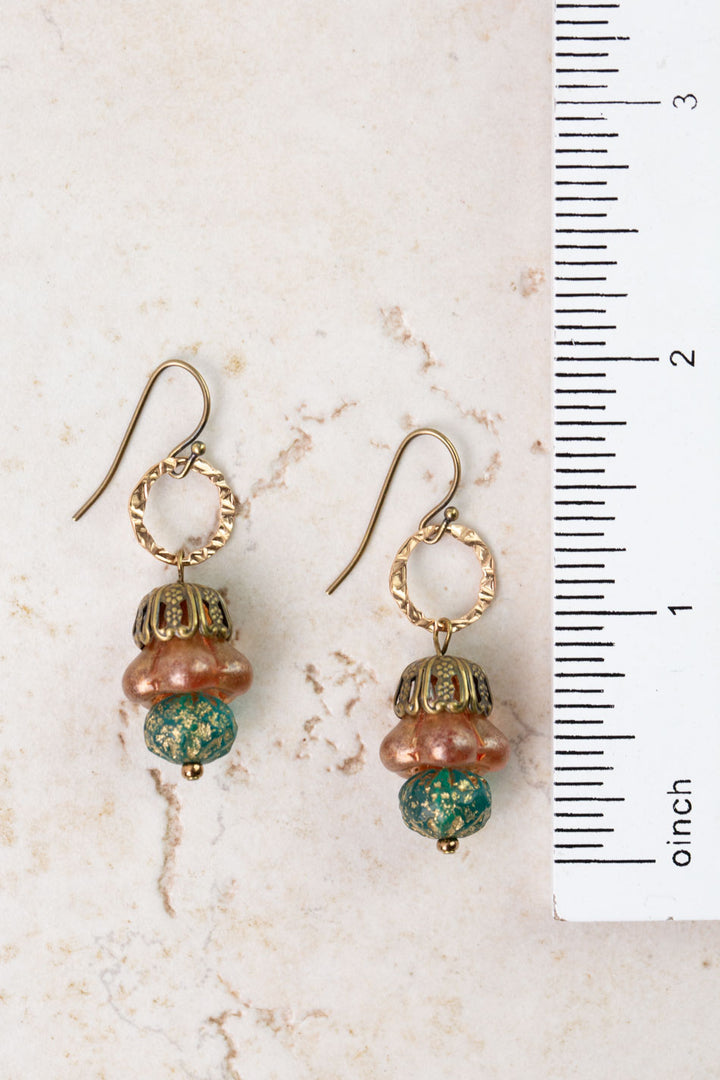 Farmers Market Czech Glass Stacked Dangle Earrings