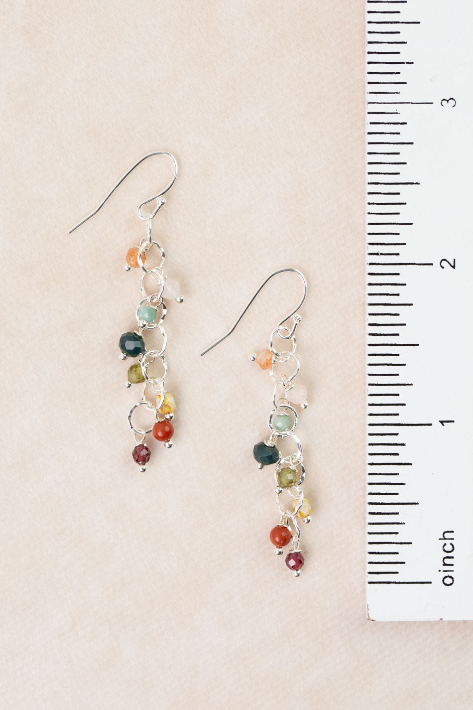 Revolution Jasper, Garnet, Amazonite Dangle Earrings
