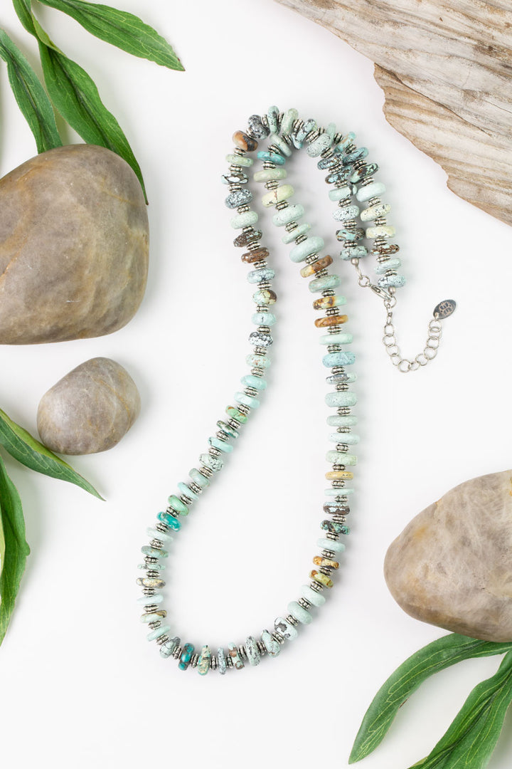 One Of A Kind 24.75-26.75" Natural Turquoise Statement Necklace