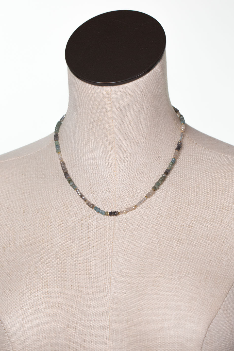 Equinox 16-18" Aquamarine, Labradorite, Moonstone Simple Necklace