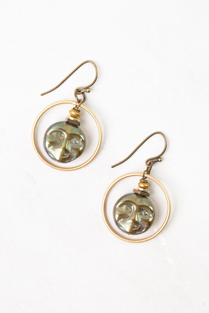 Equinox Czech Glass Moon Dangle Earrings