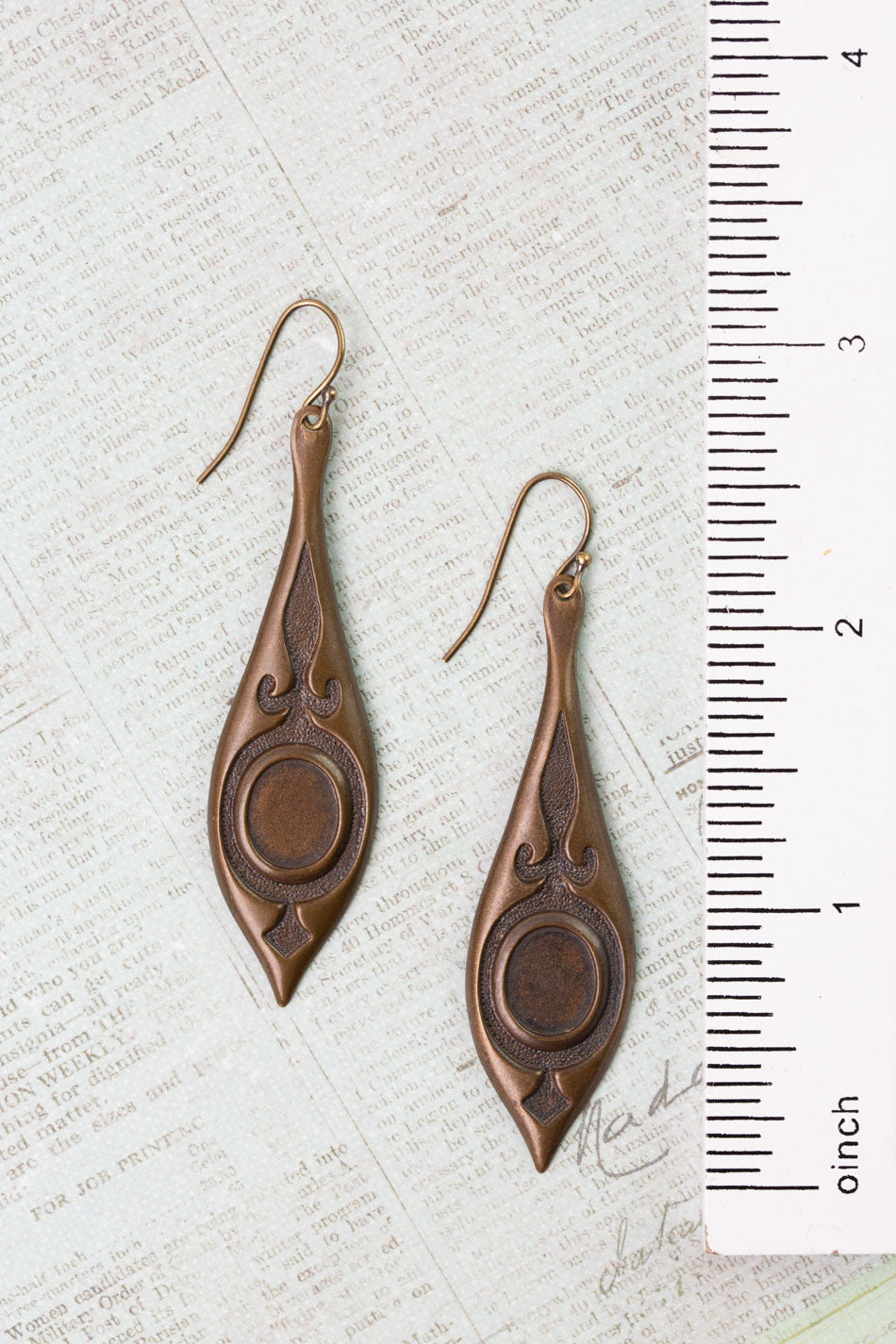 Crisp Autumn Antique Brass Dangle Earrings