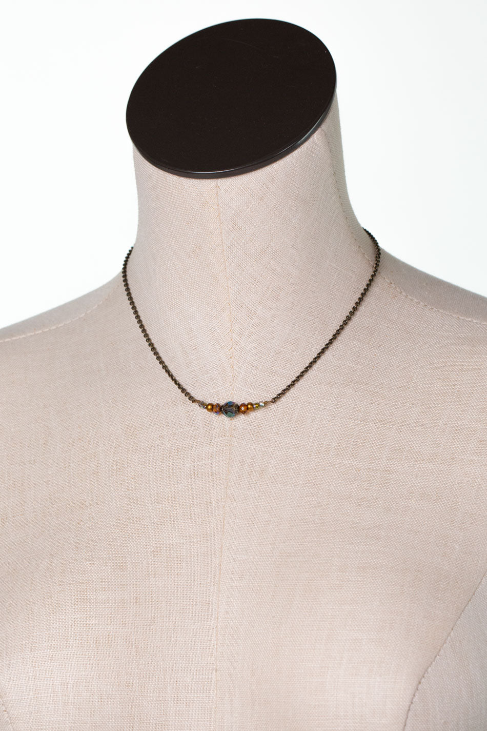 Crisp Autumn 15.25-17.25" Crystal, Czech Glass, Simple Necklace