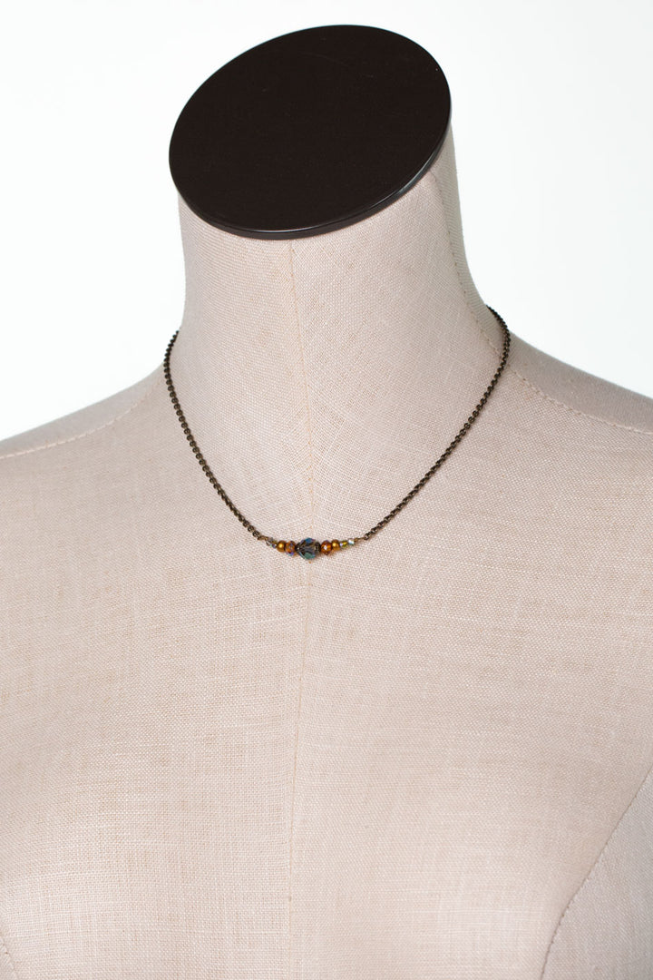 Crisp Autumn 15.25-17.25" Crystal, Czech Glass, Simple Necklace
