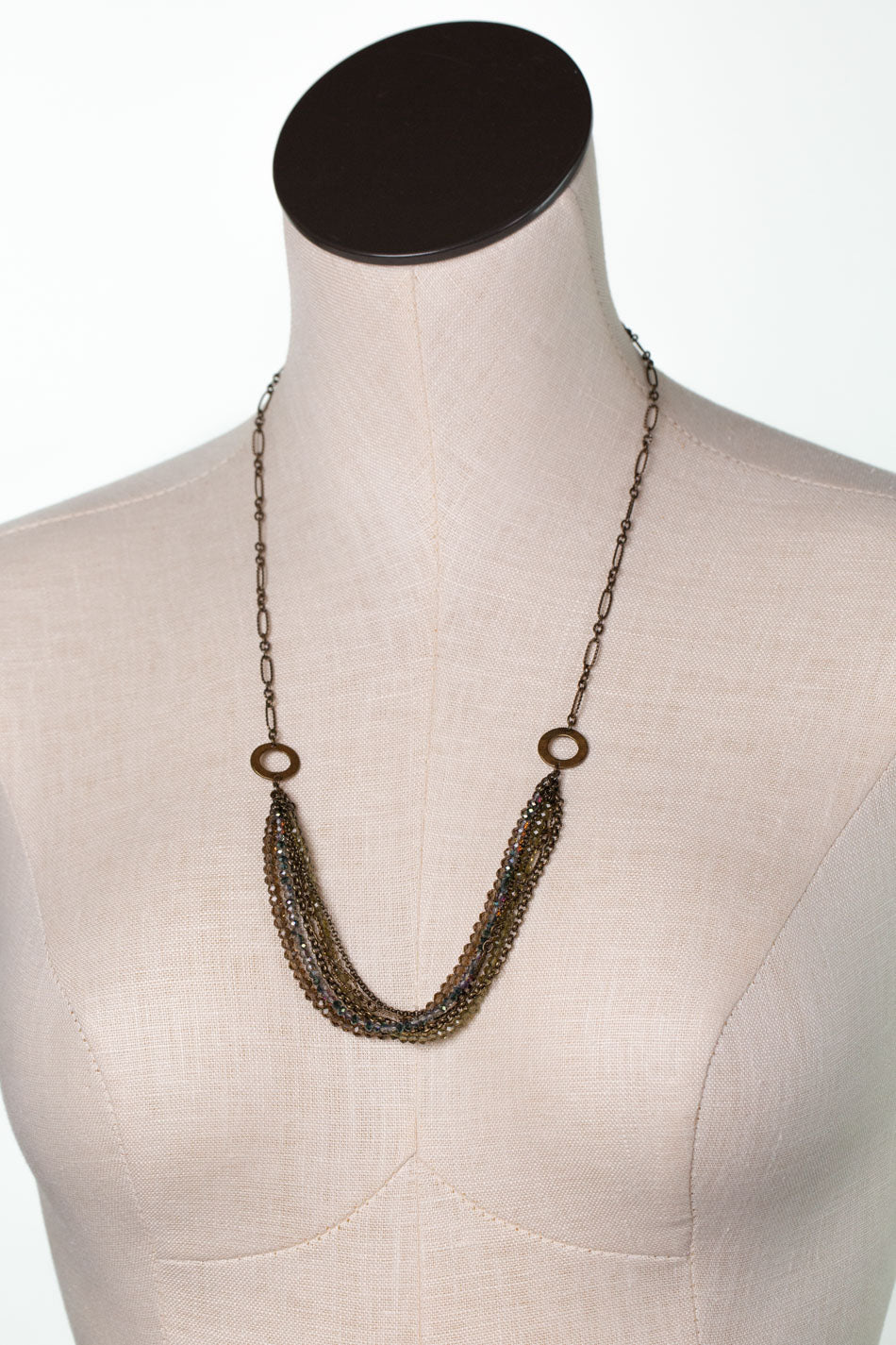 Crisp Autumn 24.25-26.25" Crystal Multistrand Necklace