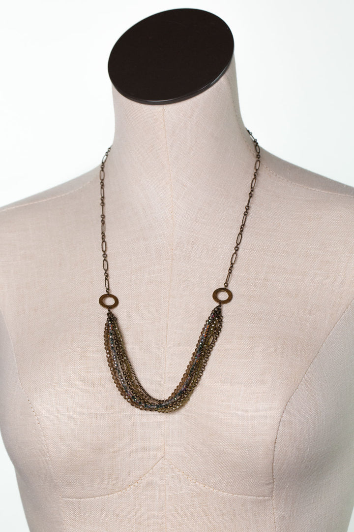 Crisp Autumn 24.25-26.25" Crystal Multistrand Necklace