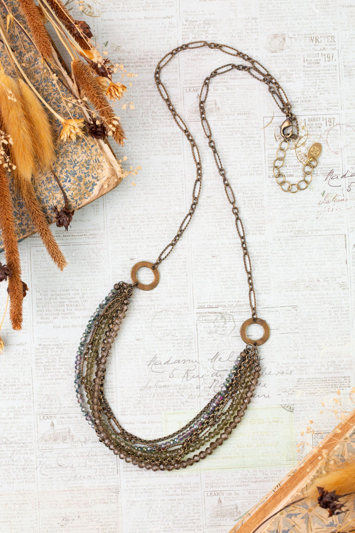 Crisp Autumn 24.25-26.25" Crystal Multistrand Necklace