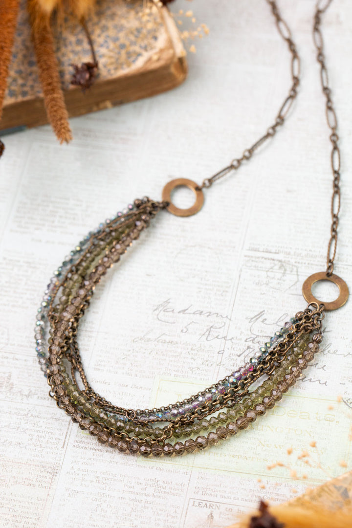 Crisp Autumn 24.25-26.25" Crystal Multistrand Necklace