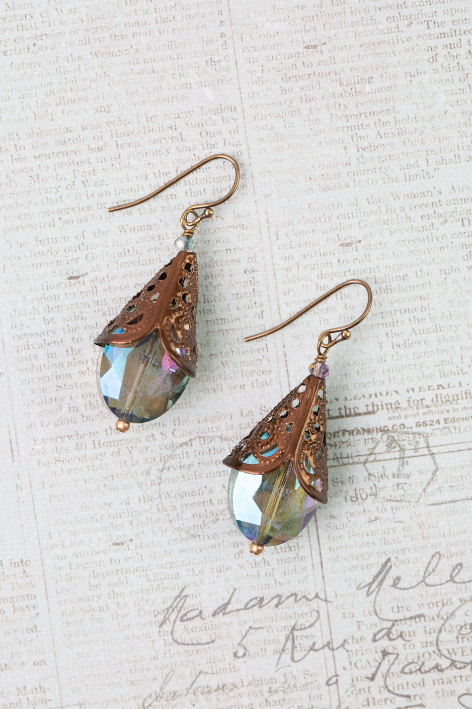 Crisp Autumn Crystal Dangle Earrings
