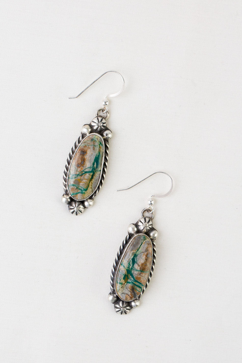 Native American 21" Royston Ribbon Turquoise Necklace & Earring Set