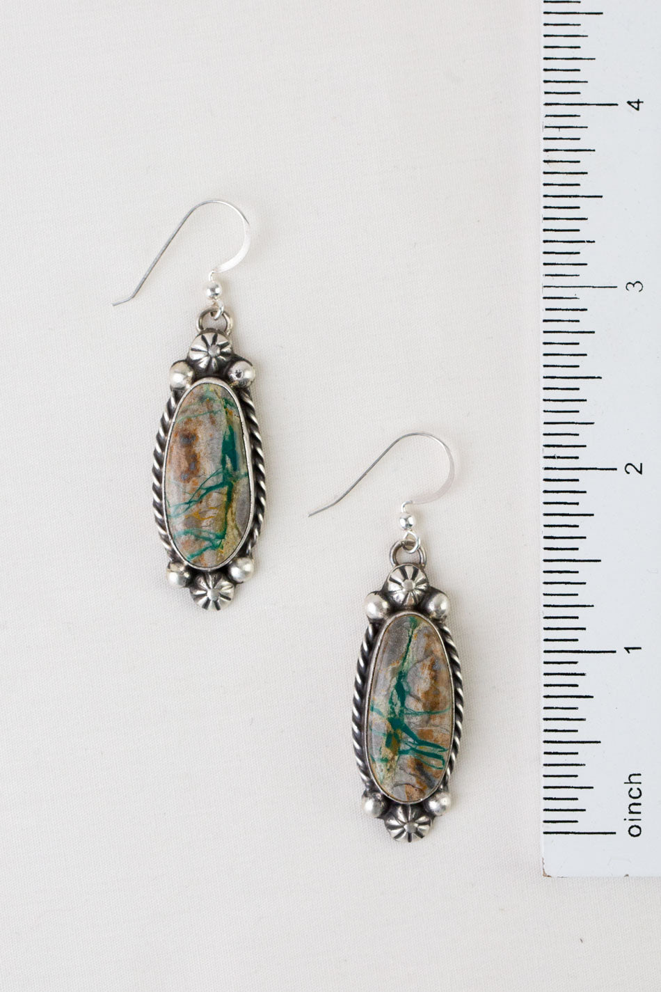 Native American 21" Royston Ribbon Turquoise Necklace & Earring Set