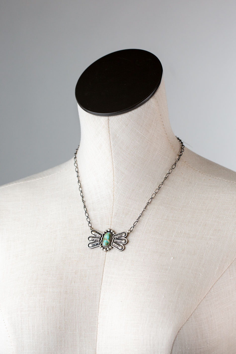 Native American 18.5" Sonoran Gold Turquoise Sterling Silver Necklace