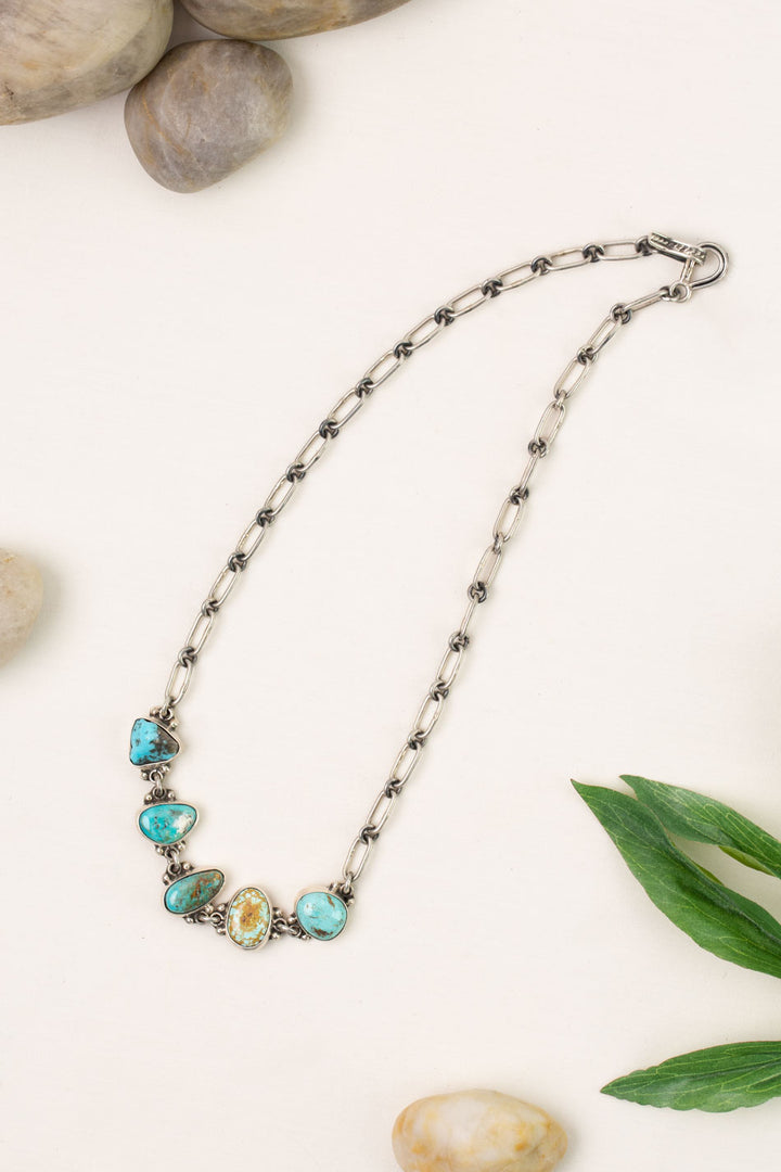 Federico 18" Kingman & Royston Turquoise Sterling Silver Necklace