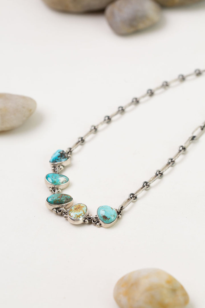 Federico 18" Kingman & Royston Turquoise Sterling Silver Necklace