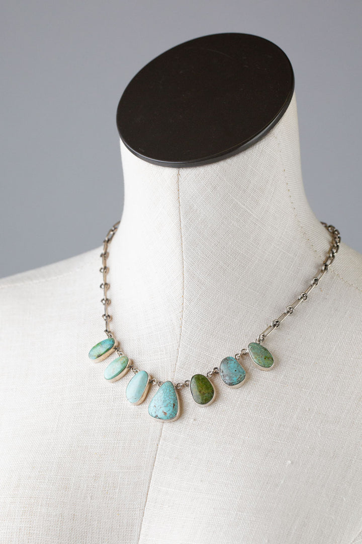 Federico 18.5" Blue Gem, Pilot Mountain & Kingman Turquoise Necklace