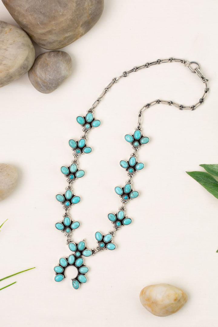 Federico 19" Turquoise Sterling Silver Necklace