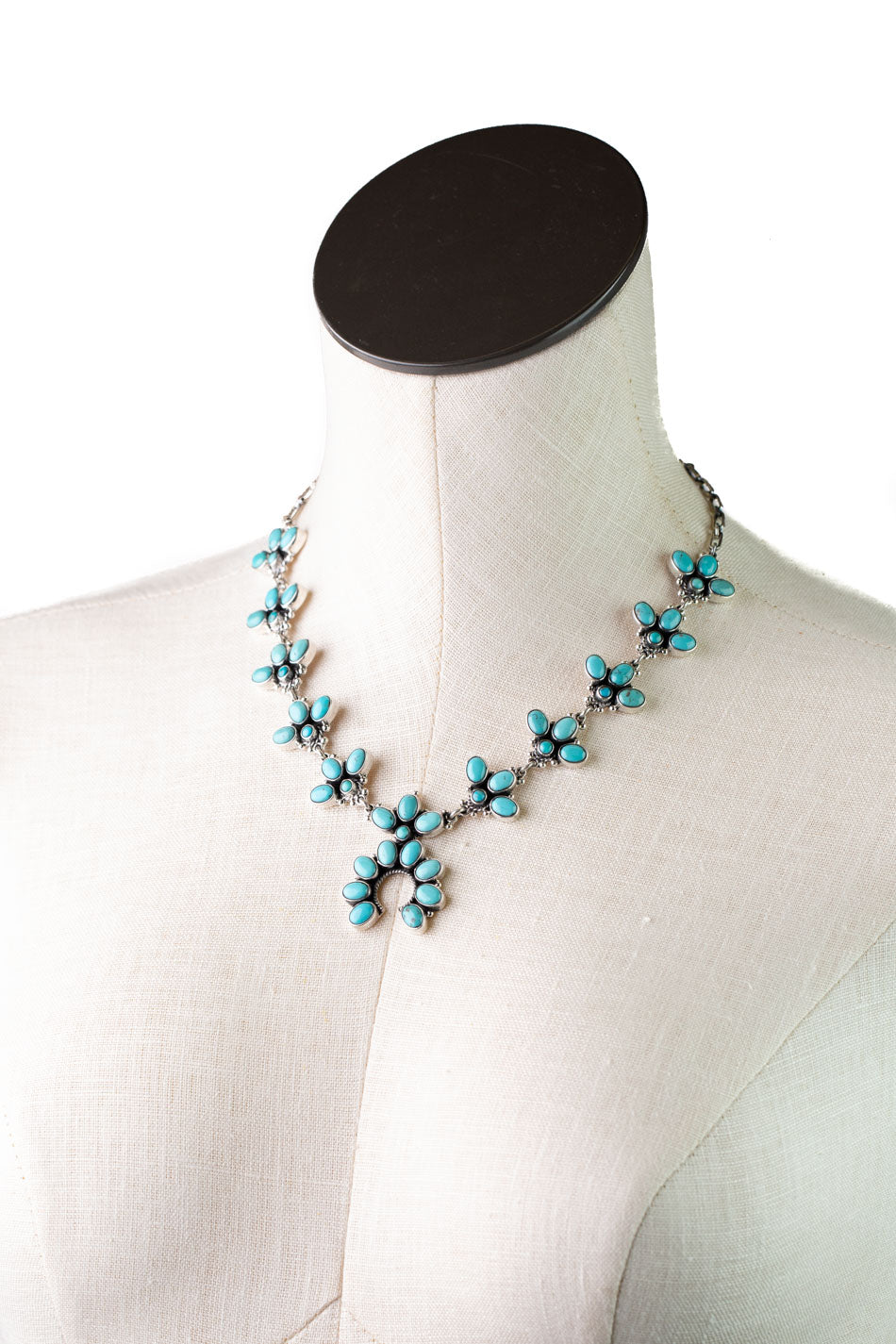 Federico 19" Turquoise Sterling Silver Necklace