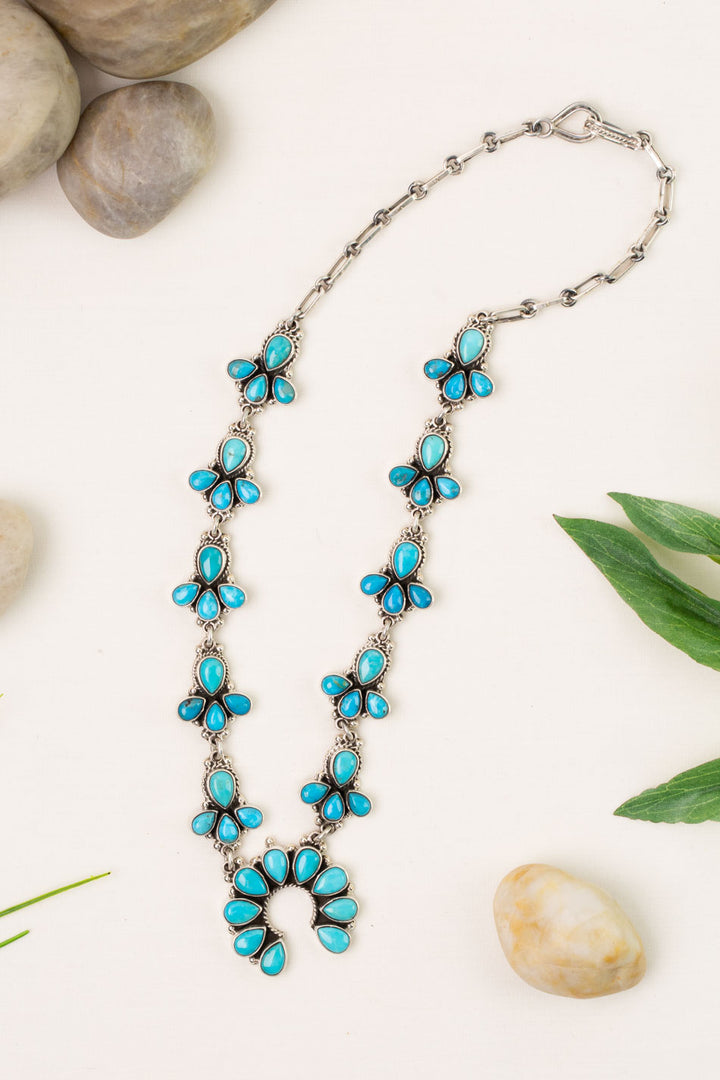 Federico 19" Turquoise Sterling Silver Necklace