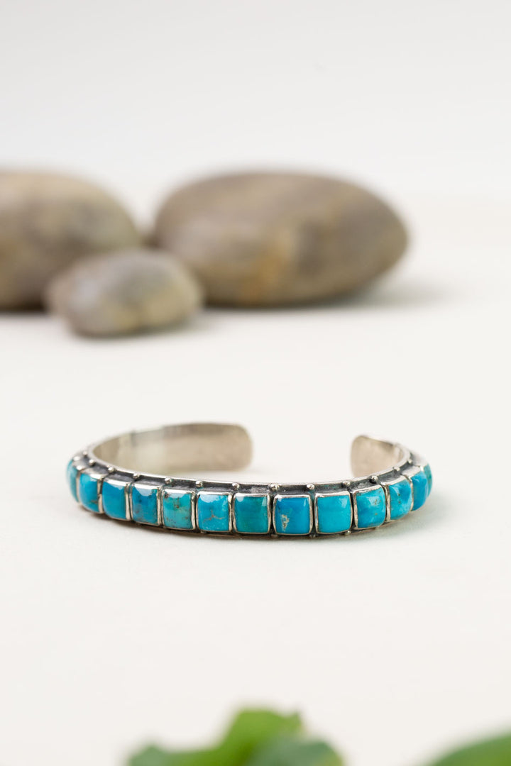 Federico 3" Turquoise Sterling Silver Bracelet