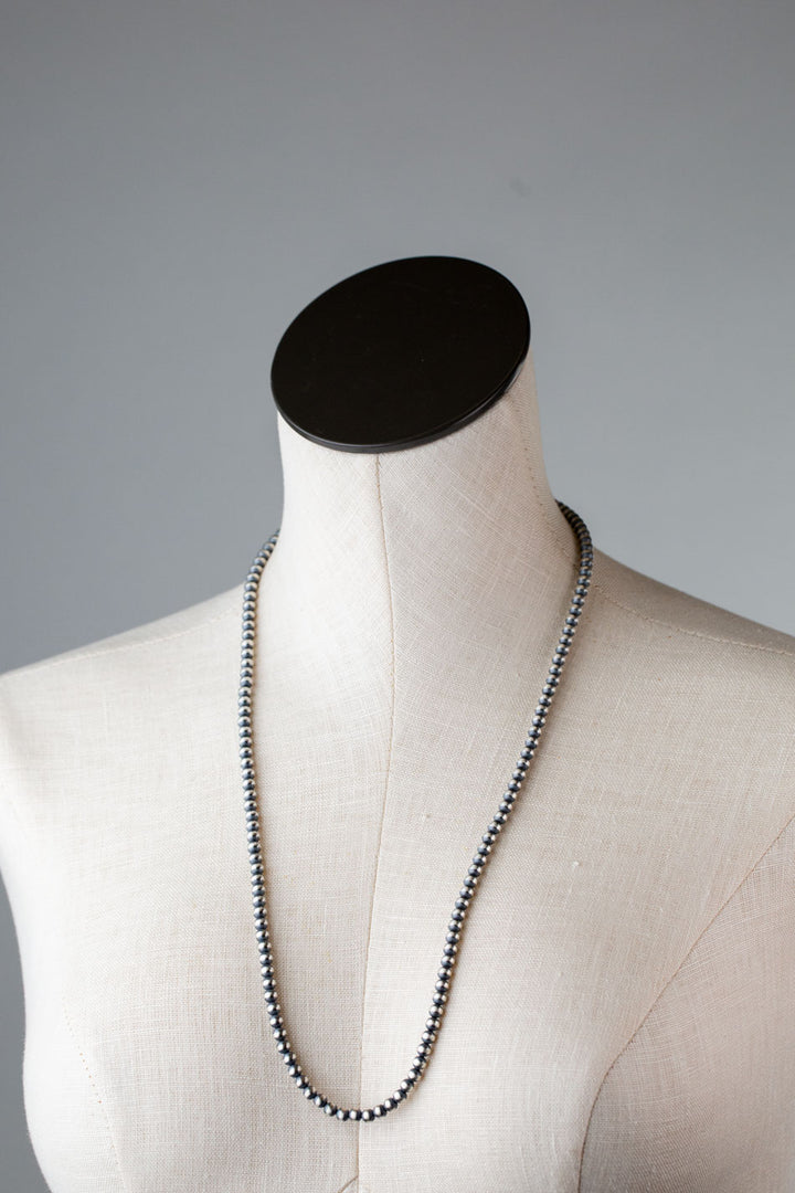 Native American 28" Sterling Silver Desert Pearls Necklace