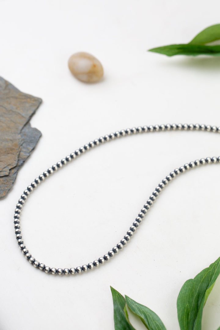 Native American 28" Sterling Silver Desert Pearls Necklace