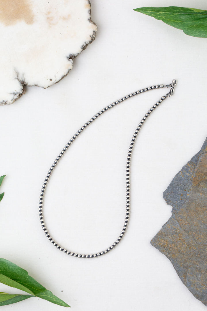 Native American 14" Sterling Silver Desert Pearls Necklace