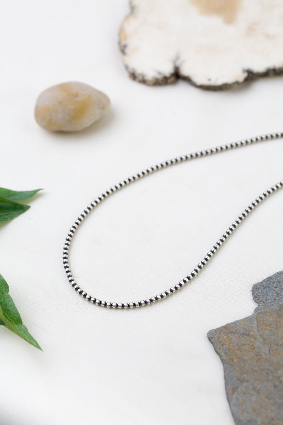 Native American 16" Sterling Silver Desert Pearls Necklace